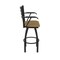 Holland Bar Stool Co Jackie with Arms 36 in. Swivel Bar Stool with Black Wrinkle Finish and Canter Saddle Seat 415 - alternate 9